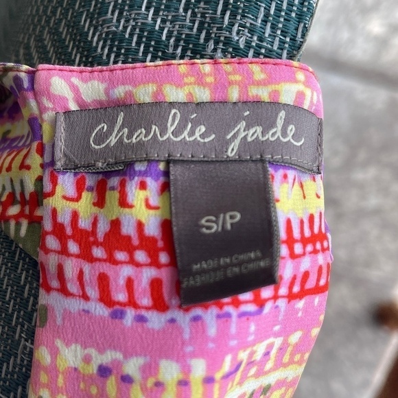 Charlie Jade Multicolr Print Wrap Top Drop Waist Racerback Spring Mini Dress - Picture 10 of 11